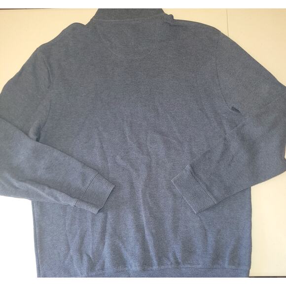 Jos A Bank Reserve Men's Large Blue 1/4 Zip Long Sleeve Cotton Sweater - Picture 11 of 11